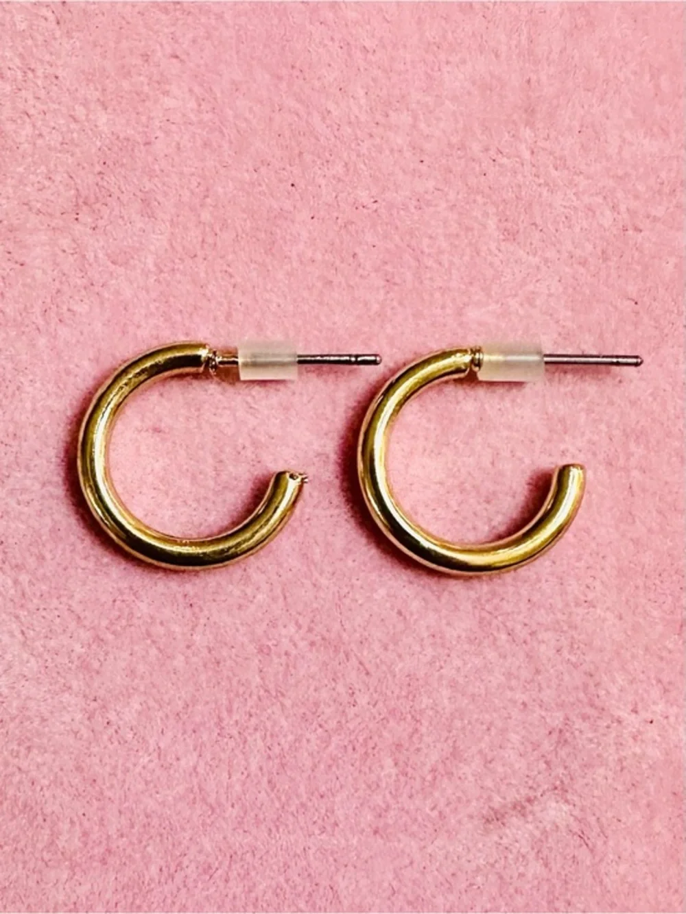 Classic Gold Tone Tube Hoop Earrings
